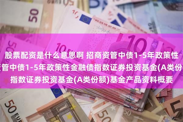 股票配资是什么意思啊 招商资管中债1-5年政策性金融债指数A: 招商资管中债1-5年政策性金融债指数证券投资基金(A类份额)基金产品资料概要